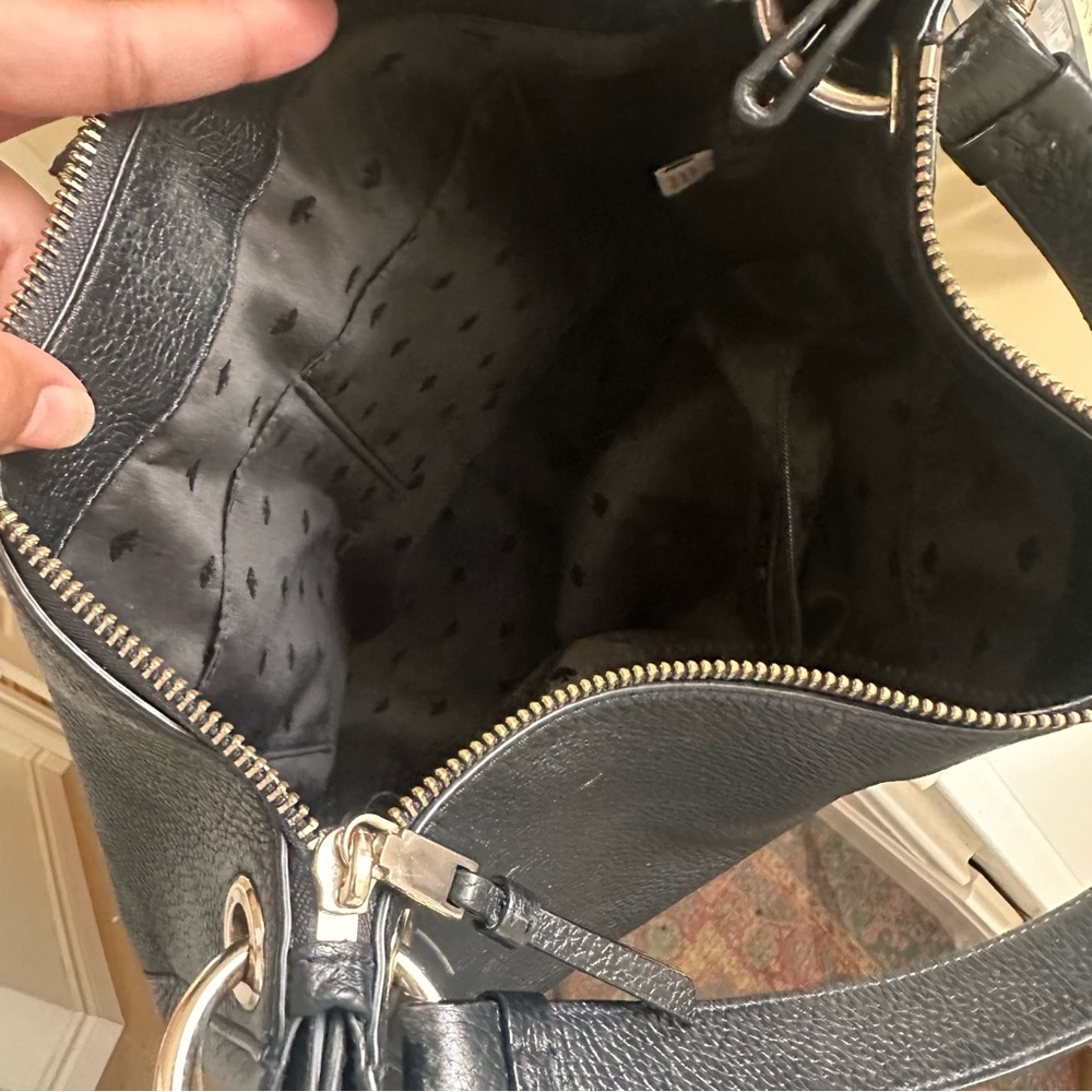 Kate Spade Black leather pebbled large Shoulder Bag Gold Hardware - Picture 12 of 12